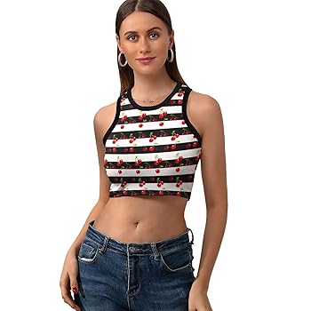 トップス Cherry Pattern Strap Top M Shipping in mid-August]Cherry Pattern Strap Top